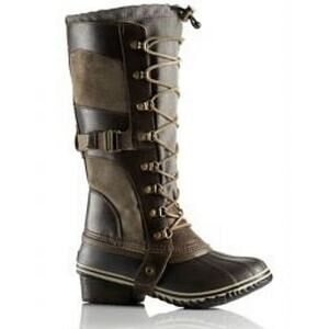 Sorel Conquest Carly mid Duck boots in Peatmoss 7.5